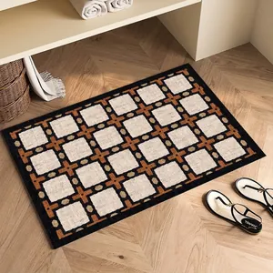 Tapis de bain rétro en terre de diatomée, absorbant et à séchage rapide pour douche