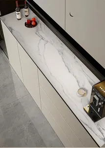 Tapis de protection en cuir imperméable motif marbre pour dessus de meuble moderne