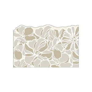 Tappetino da bagno assorbente antiscivolo a fiori con bordo ondulato di design
