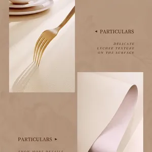 Set de table en cuir imperméable avec texture litchi délicate et dos antidérapant