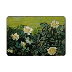 Impressionist floral oil painting style absorbent diatom mud non-slip bathroom floor mat