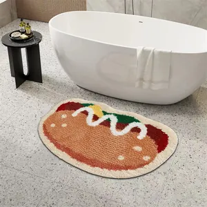 Tappetino da bagno assorbente a forma di hot-dog, soffice antiscivolo per l'arredo bagno
