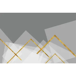 Modern Noords tapijt met abstract grijs en goud geometrisch bergpatroon
