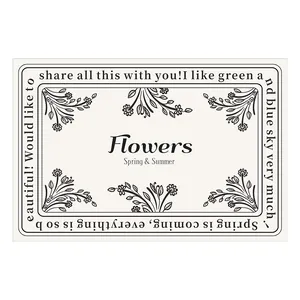 Elegant floral diatom mud absorbent floor mat for bathroom with spring and summer theme
