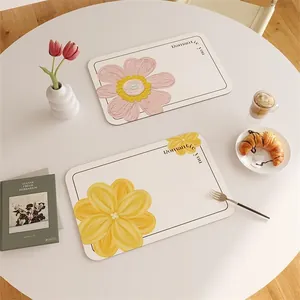 Hochwertige wasserdichte Leder-Tischsets mit romantischem Blumendesign für den Tisch