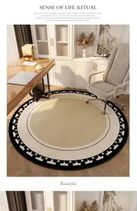 Premium vintage round rug crafted from Dornier fabric for a luxury living room decor