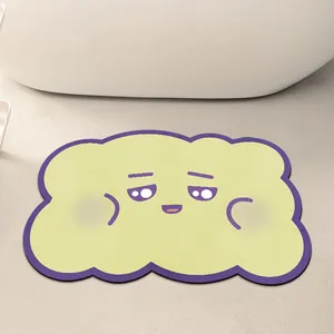 Leuke wolkvormige badmat, absorberend en antislip vloerkleed voor de douche en badkamer