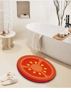 Tomaten-Kieselgur-Badematte in einer modernen minimalistischen Badumgebung