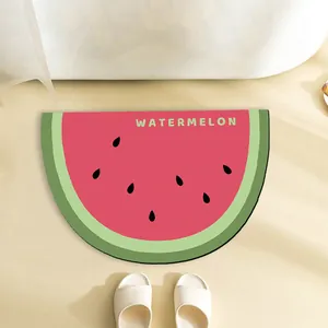 Wassermelonen-Badematte aus Diatomeenerde, saugfähig und rutschfest