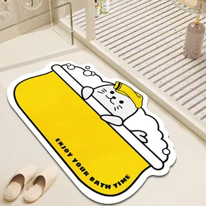 Simpatico tappetino da bagno a forma di foca con scritta 'Enjoy Your Bath Time'