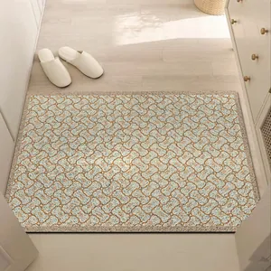 Non-slip PVC Silk Coil Entrance Mat For Home Doorway Geometric Pattern Cuttable Indoor Outdoor Dirt Trapper Hallway Floor Mat