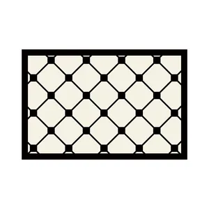 Durable geometric diamond pattern anti-slip entrance doormat for home use and hallway