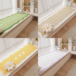 Moderne antislip vensterbankmatten in crèmestijl in vier pastelkleuren met bloemen