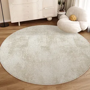 Modern Minimalist Cream Style Round Rug Soft Thickened Polyester Anti-Slip Area Carpet For Bedroom Living Room Cloakroom Home Decor