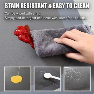 Grey diatom mud kitchen floor mat featuring stain-resistant and easy-to-clean surface