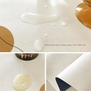 Modern Nordic leather placemat, waterproof and heat resistant with stylish polka dot pattern