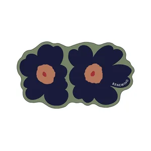 Floral quick-dry absorbent bathroom mat with non-slip backing for home entrance