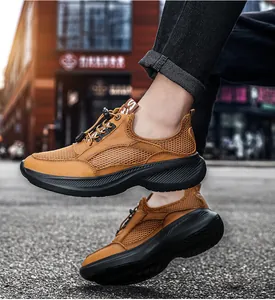 Atmungsaktive Herren-Walking-Schuhe mit dicker, weicher Sohle für Outdoor-Freizeit