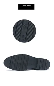 Close-up view of non-slip rubber sole with flame pattern for men's Chelsea boots.