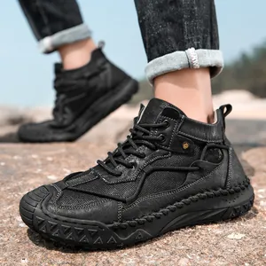 Strapazierfähige schwarze Herren-Arbeitsstiefel im Martin-Stil für Outdoor-Aktivitäten