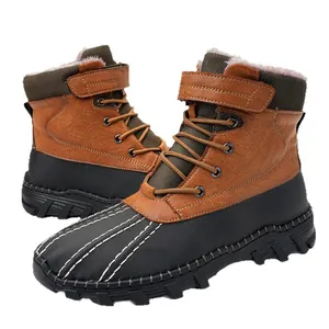 Langlebige wasserdichte Herren-Winterstiefel mit warmem Fleecefutter und Duck-Boot-Design