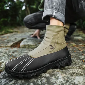 Herren Retro High Top Martin Stiefel Mikrofaserleder Winter Schneestiefel Für Herren Outdoor Rutschfest Warm Casual Fleece Schuhe