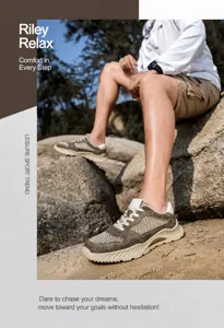Vista detallada de zapatillas de senderismo de malla transpirable para hombres
