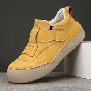 Scarpe Bread Donna Suola Spessa Punta Arrotondata Cuciture a Contrasto Chiusura a Strappo Sneakers Casual Retro