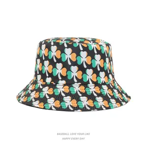 Chapeau cloche Saint-Patrick avec motif trèfle irlandais vert et orange