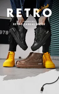 Bottines décontractées mi-hautes pour hommes, style rétro et urbain chic moderne