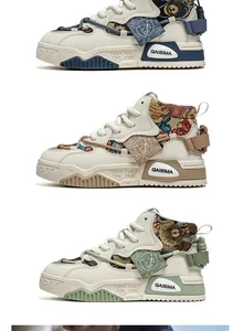 Dettaglio delle tre varianti di colore per queste sneaker vintage in tela e pelle