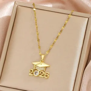2026 graduation season necklace featuring a gold-plated mortarboard pendant gift