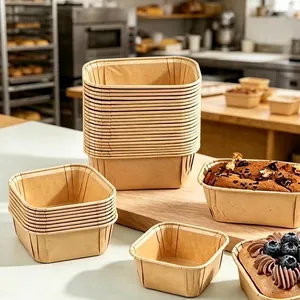Pirottini di Carta da Forno Usa e Getta Rettangolari Quadrati Rivestiti in PET Resistenti al Calore per Muffin e Cupcake