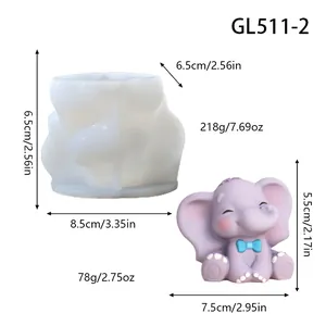 Stampo in silicone a forma di elefantino per fai da te con dimensioni e peso esatti