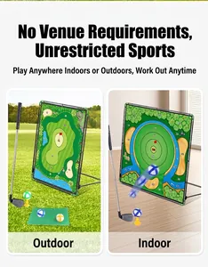 Detailansicht der vielseitigen Innen- und Außennutzung des tragbaren Golf-Chipping-Sets