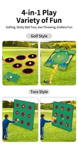 4-in-1 Outdoor-Golf- und Wurfspielset mit großer Zielmatte und Ständer für Kinder