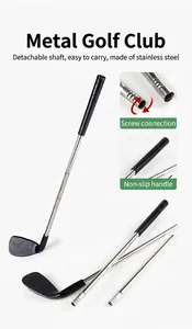 Detailaufnahme des zerlegbaren Edelstahl-Golfschlägers mit rutschfester Griffstruktur