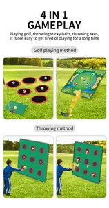 4 in 1 Golf Übungsmatte und Wurfscheiben Spielset für Indoor und Outdoor Familienspiele