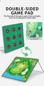 Detailansicht der doppelseitigen Golf-Spielmatte mit Zielständer und Samtgewebestruktur