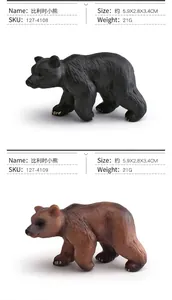 Realistic Belgian bear wild animal figurines for kids educational play and decoration