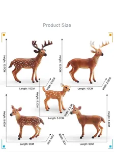 Dimensions détaillées des figurines de cerfs de forêt réalistes, modèles cerf et faon