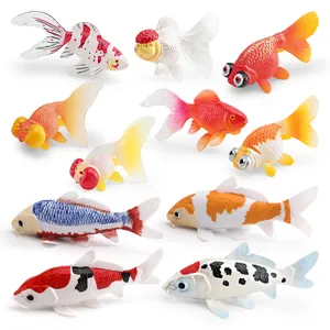 Modèles de Poissons Rouges Simulation Koi Figurines d'Animaux Aquatiques en PVC Solide Pour Enfants Éducatifs Réalistes Décoration de Maison Jouet Aquatique Ornement
