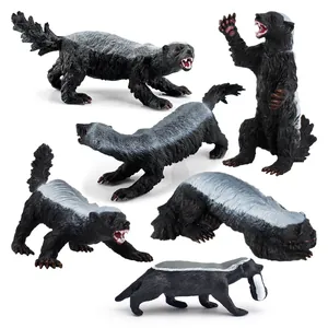 Modèle d'animal de Simulation de Blaireau à Miel Réaliste Figurine Statique en PVC Jouet pour Enfants Éducation Cognitive Décoration de Bureau à Domicile Cadeau
