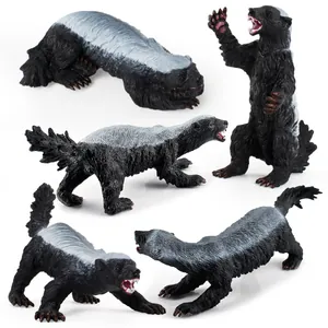 Lot de 5 figurines réalistes de blaireau à miel en diverses poses, jouets éducatifs durables