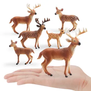 Ensemble de figurines de cerfs de la forêt pour décoration intérieure et jeu éducatif