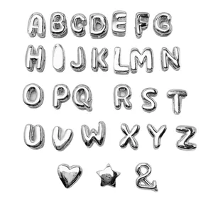 Set van 26 mini zilveren alfabet bedeltjes, glanzende afwerking voor sieraden
