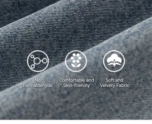 Primer plano de la textura de tela vaquera azul de alta calidad para pantalones de niña.