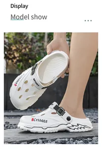 Men's white breathable clogs for outdoor beach and river tracing summer activities