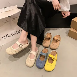 Breathable mesh slip-on clogs with Mary Jane buckle strap in multiple vibrant colors