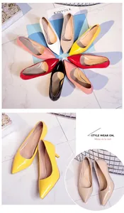 Detail view of elegant 6cm pointed-toe high heel pumps in multiple vibrant colors and finishes